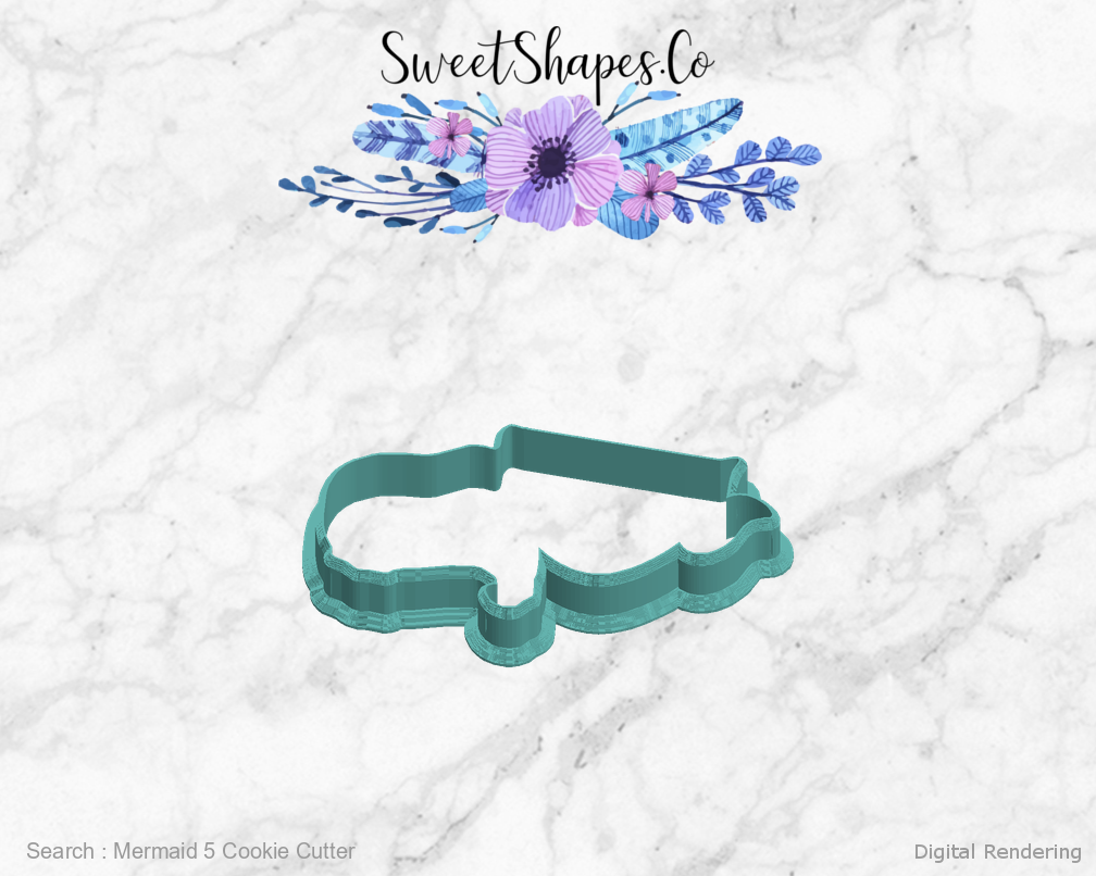 Mermaid 5 Cookie Cutter — left view