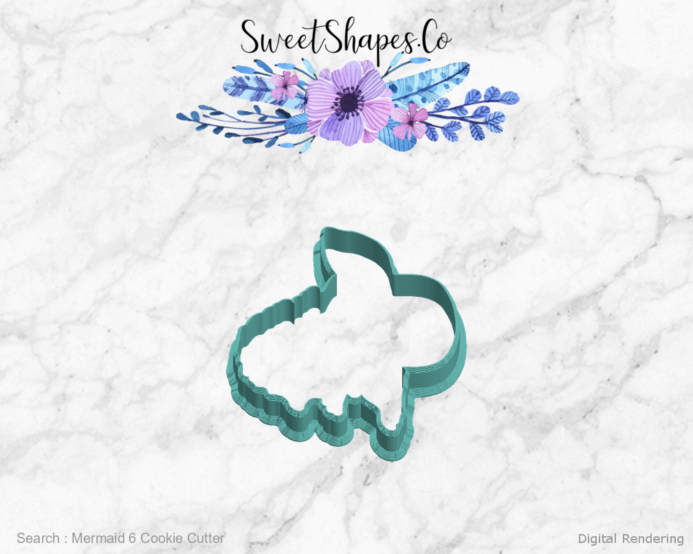 Mermaid 6 Cookie Cutter — left view