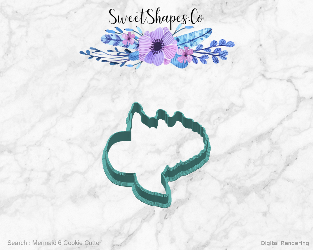 Mermaid 6 Cookie Cutter — right view