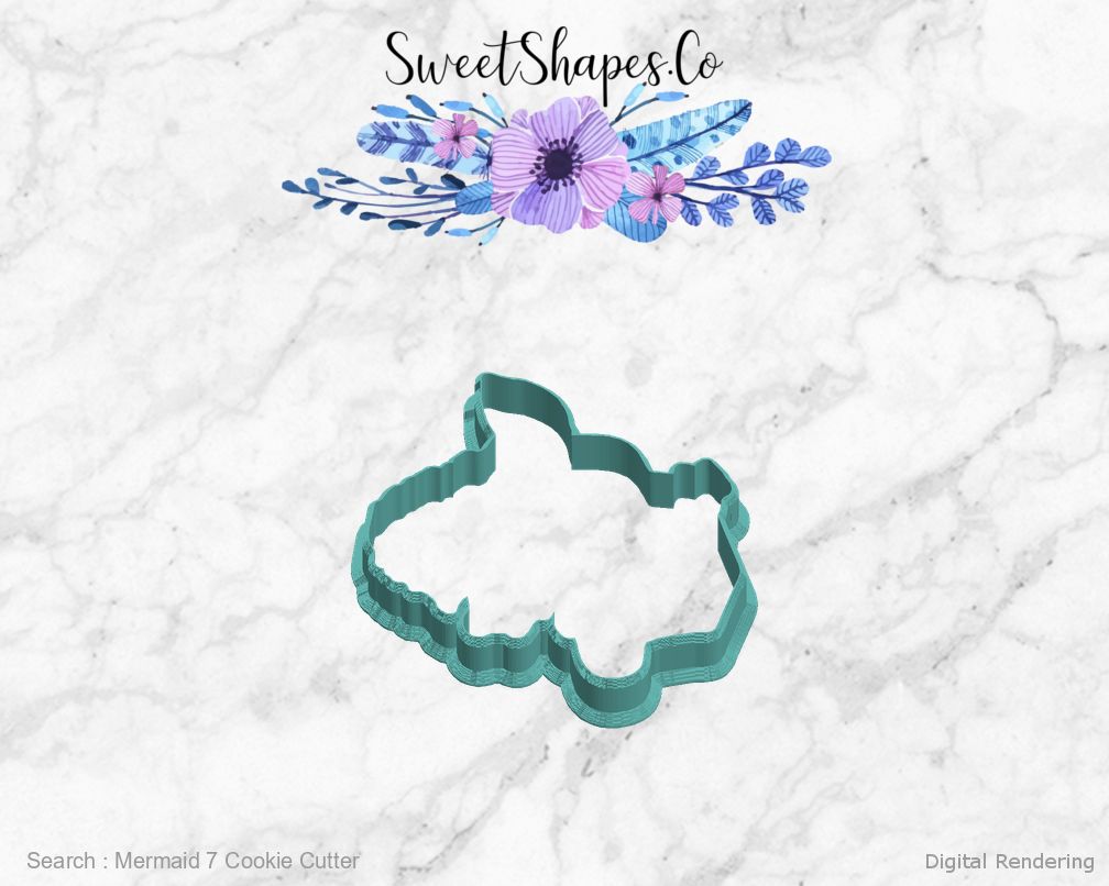 Mermaid 7 Cookie Cutter — left view