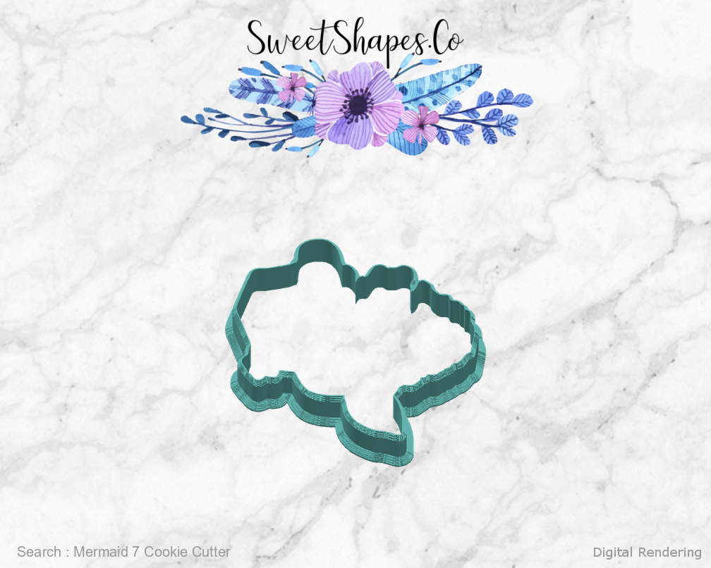 Mermaid 7 Cookie Cutter — right view