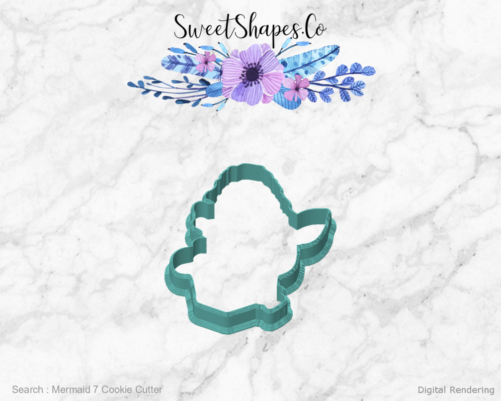 Mermaid 7 Cookie Cutter — front view