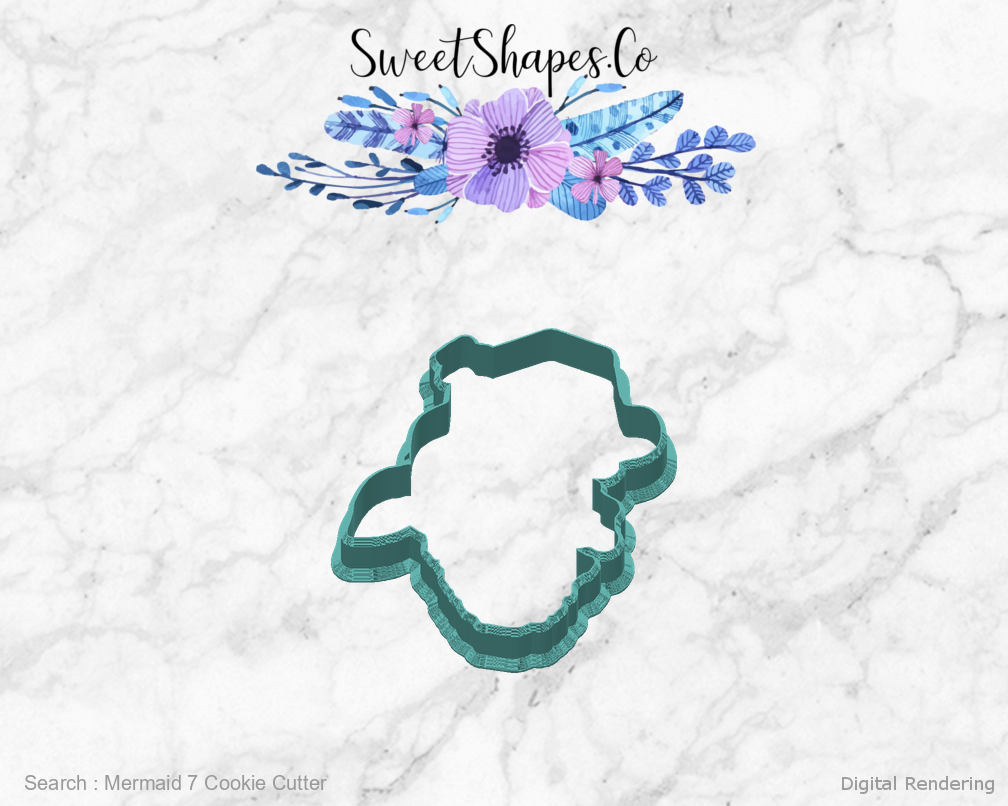 Mermaid 7 Cookie Cutter — back view