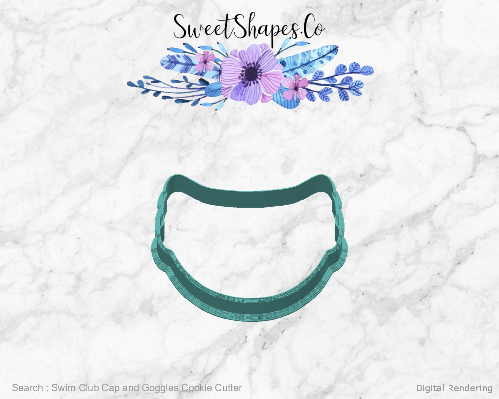 Swim Club Cap and Goggles Cookie Cutter — 04-back manufacturing preview
