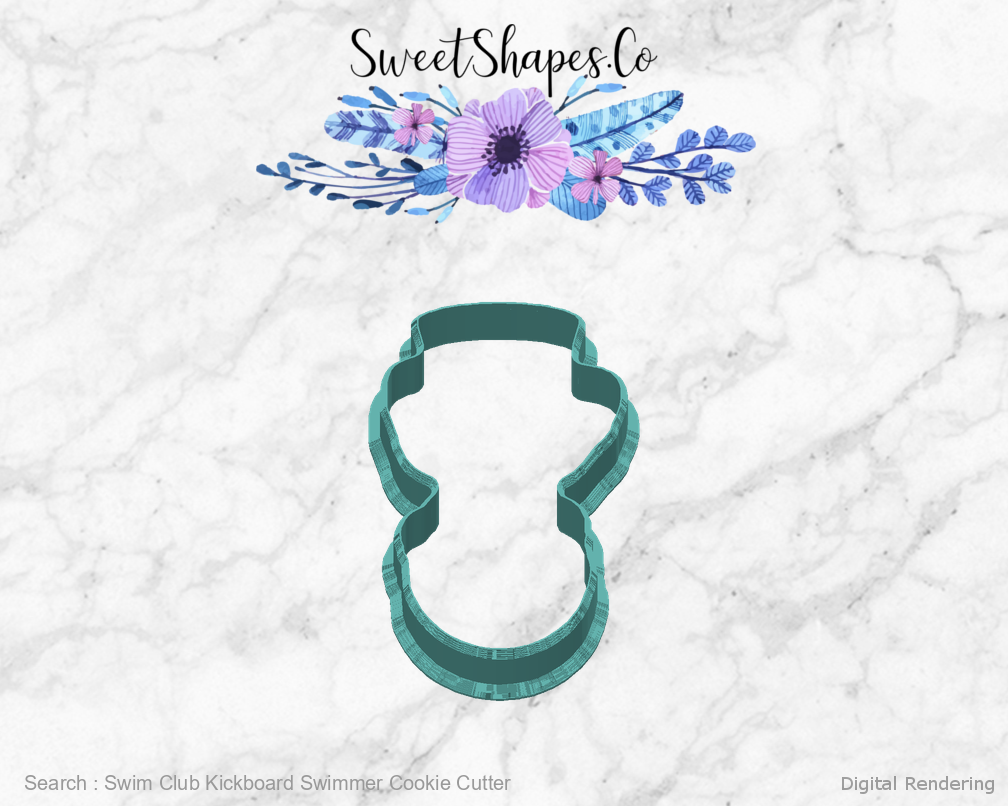 Swim Club Kickboard Swimmer Cookie Cutter — 04-back manufacturing preview