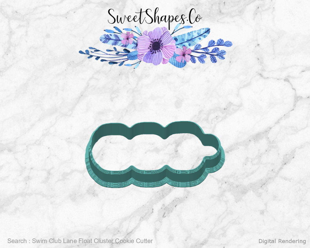 Swim Club Lane Float Cluster Cookie Cutter — 04-back manufacturing preview