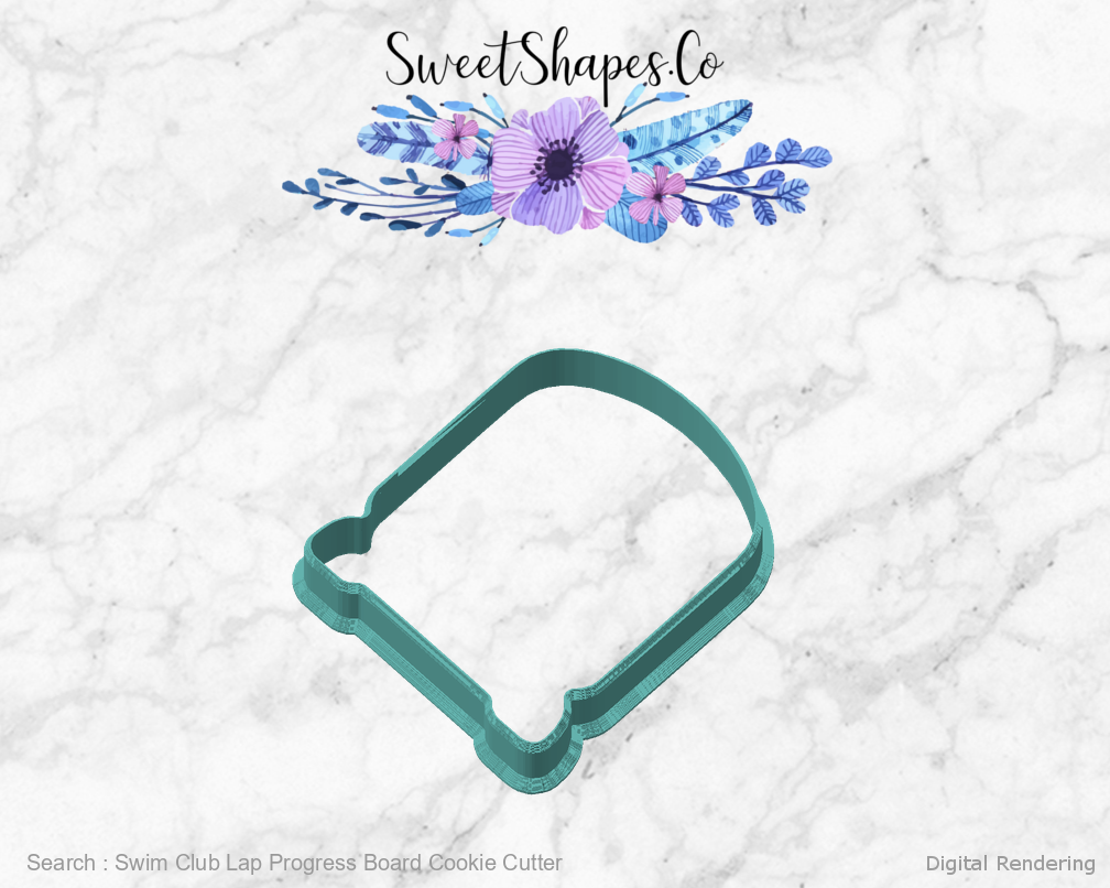 Swim Club Lap Progress Board Cookie Cutter — 02-front-45 manufacturing preview