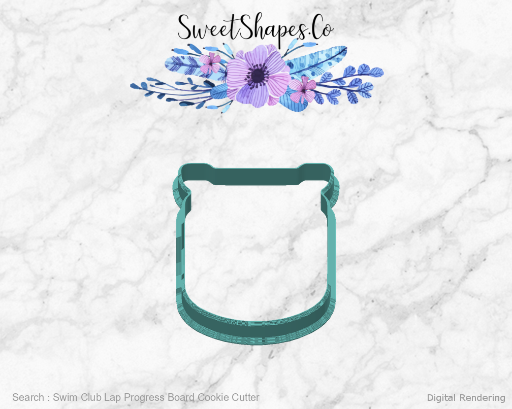 Swim Club Lap Progress Board Cookie Cutter — 04-back manufacturing preview