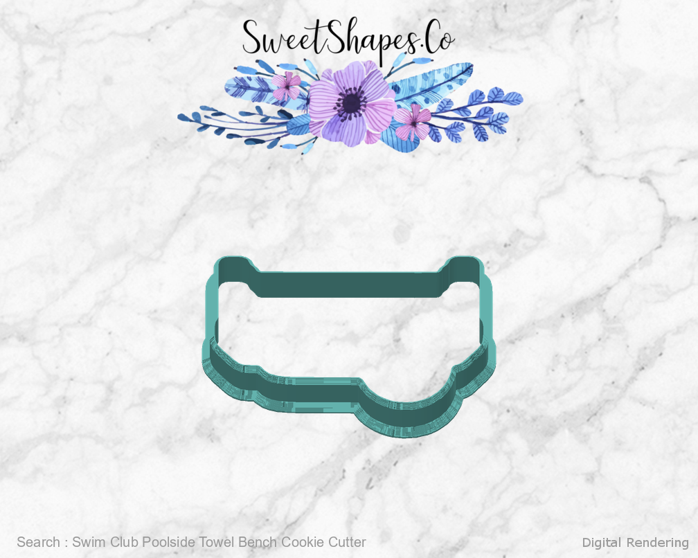 Swim Club Poolside Towel Bench Cookie Cutter — 04-back manufacturing preview