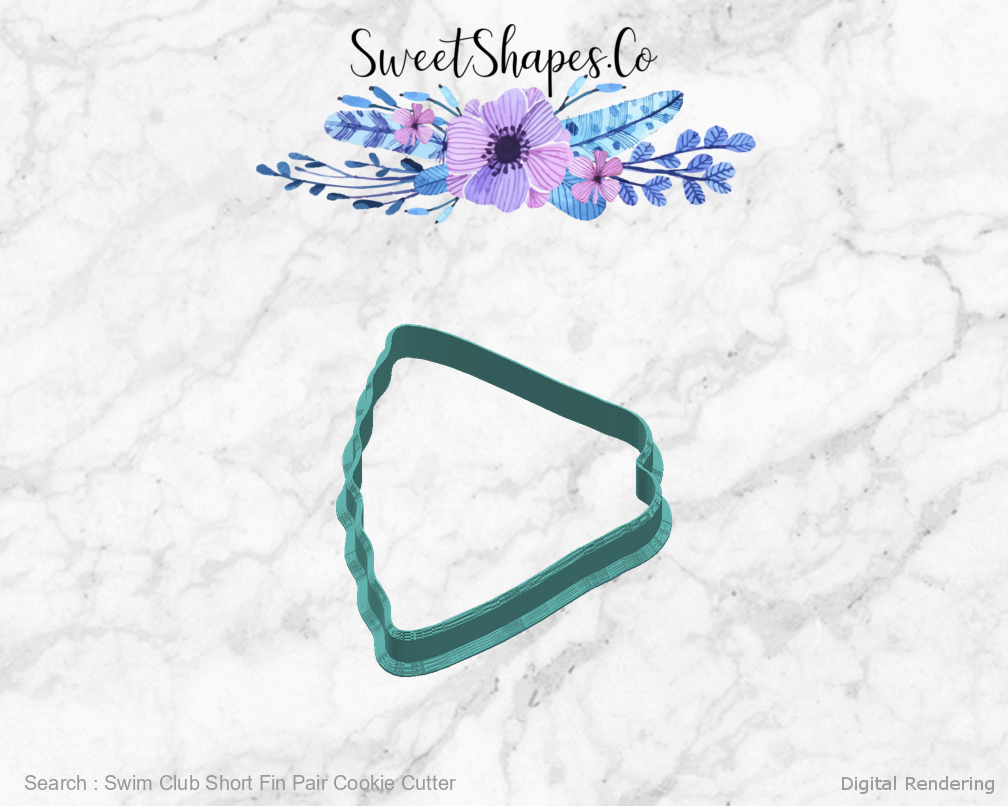 Swim Club Short Fin Pair Cookie Cutter — 03-right manufacturing preview