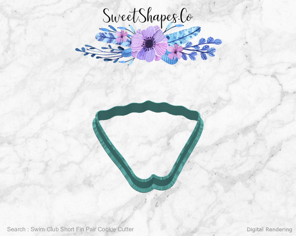 Swim Club Short Fin Pair Cookie Cutter — 04-back manufacturing preview
