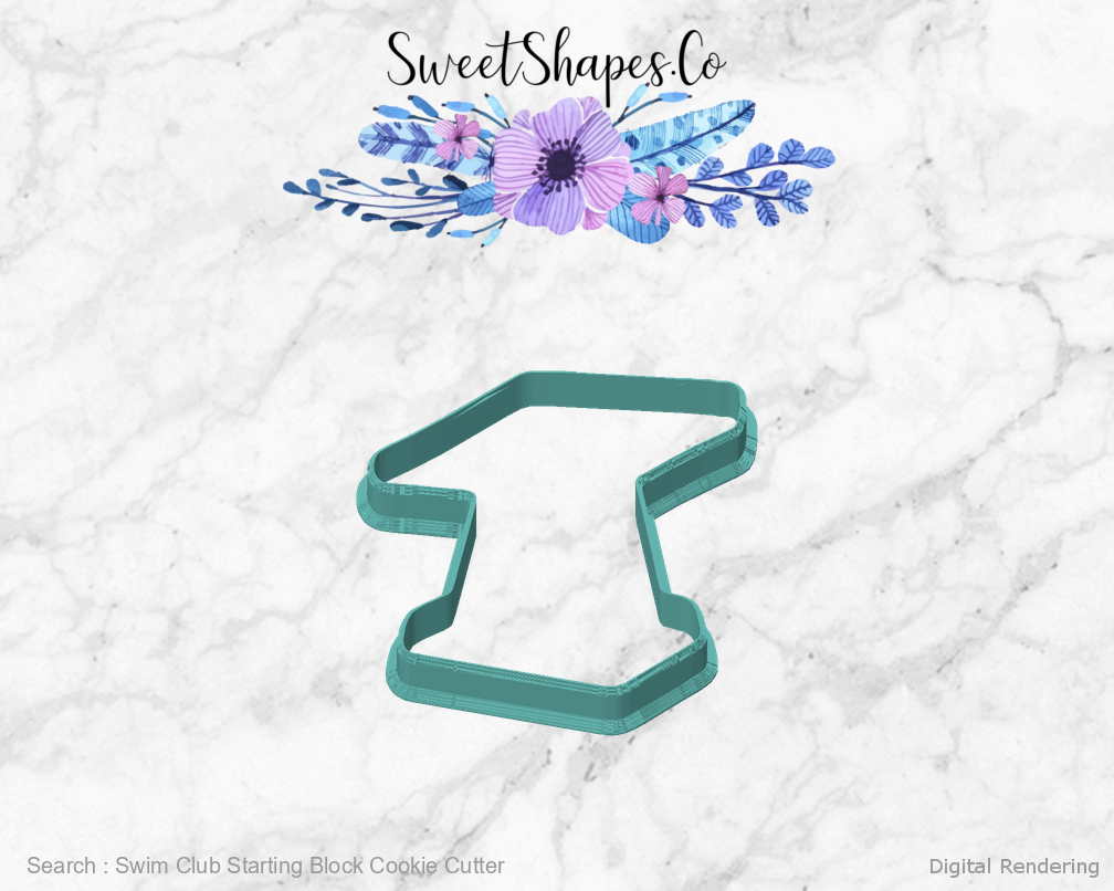 Swim Club Starting Block Cookie Cutter — 01-front manufacturing preview