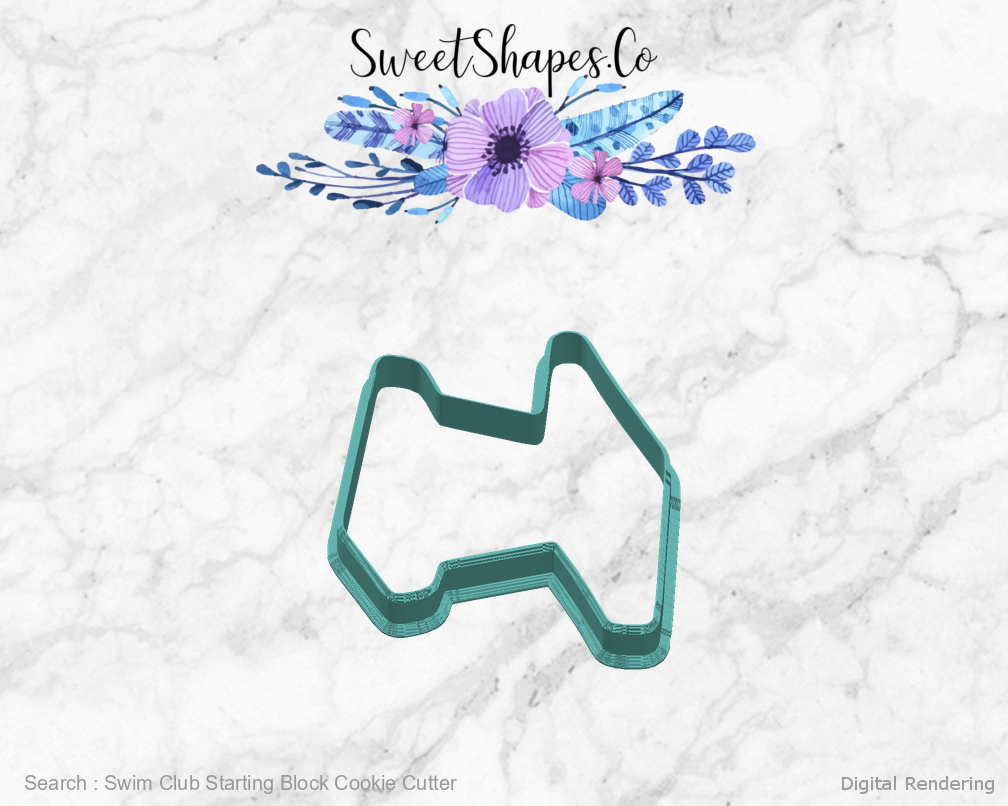 Swim Club Starting Block Cookie Cutter — 03-right manufacturing preview