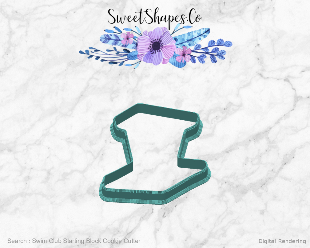 Swim Club Starting Block Cookie Cutter — 04-back manufacturing preview