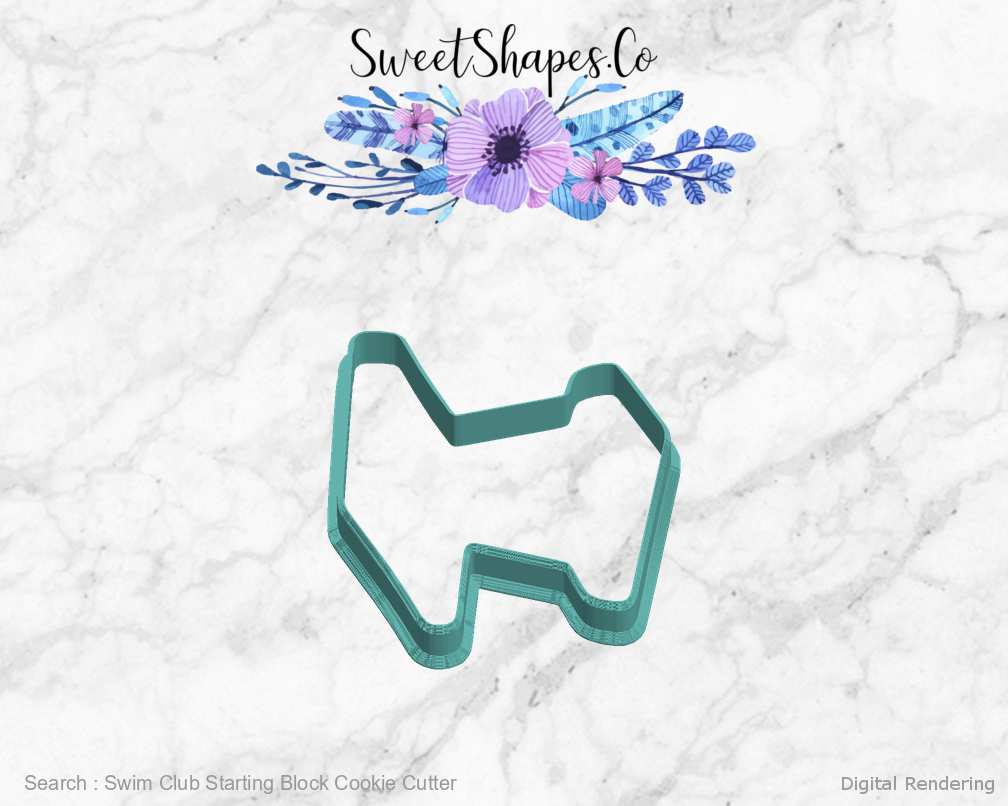 Swim Club Starting Block Cookie Cutter — 05-left manufacturing preview