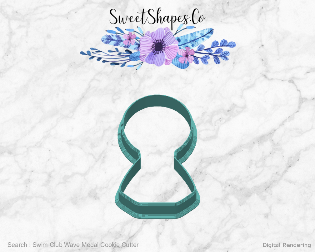 Swim Club Wave Medal Cookie Cutter — 04-back manufacturing preview