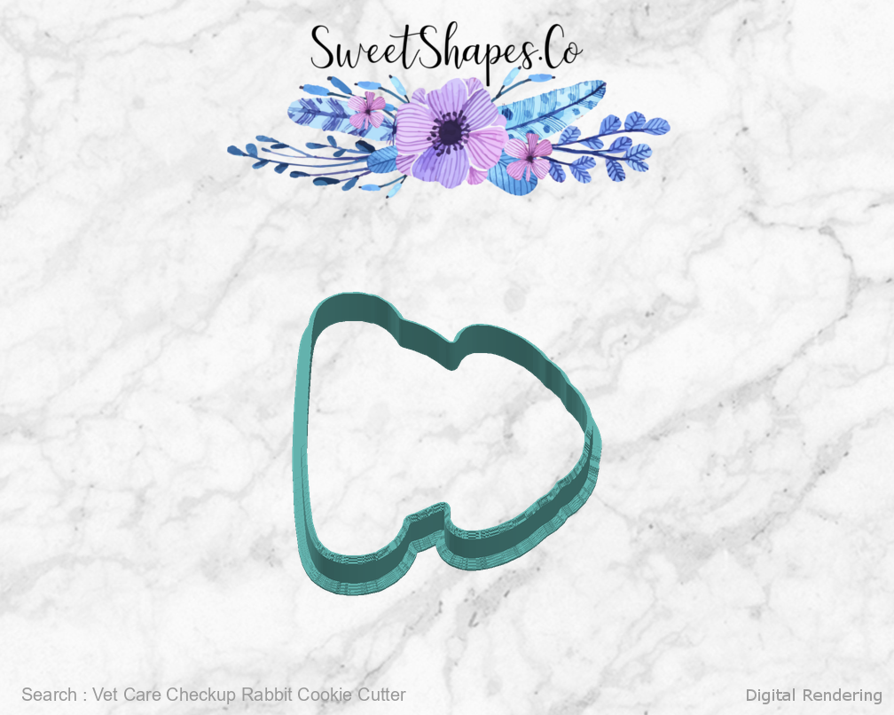 Vet Care Checkup Rabbit Cookie Cutter - manufacturing view 90 degrees