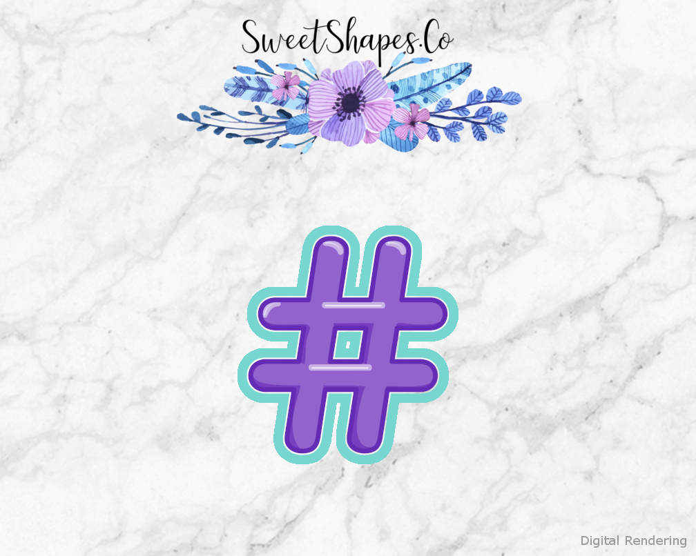 Bubble Hashtag Number Sign Cookie Cutter