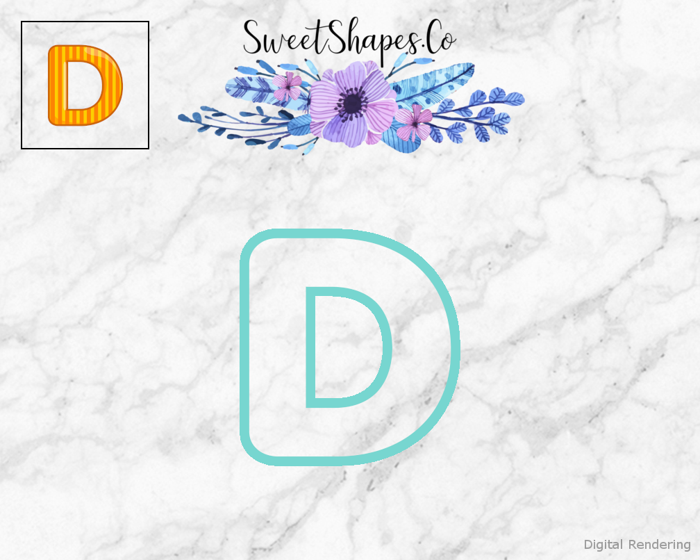 Bubble Letter D Cookie Cutter