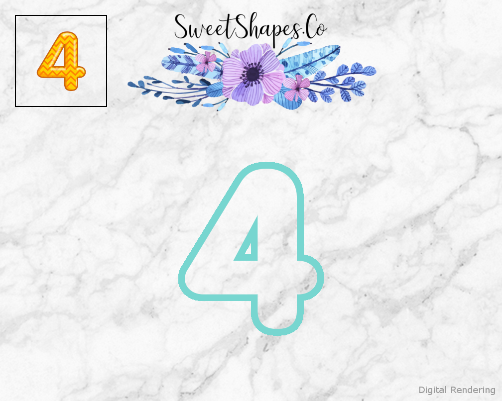 Bubble Number 4 Cookie Cutter
