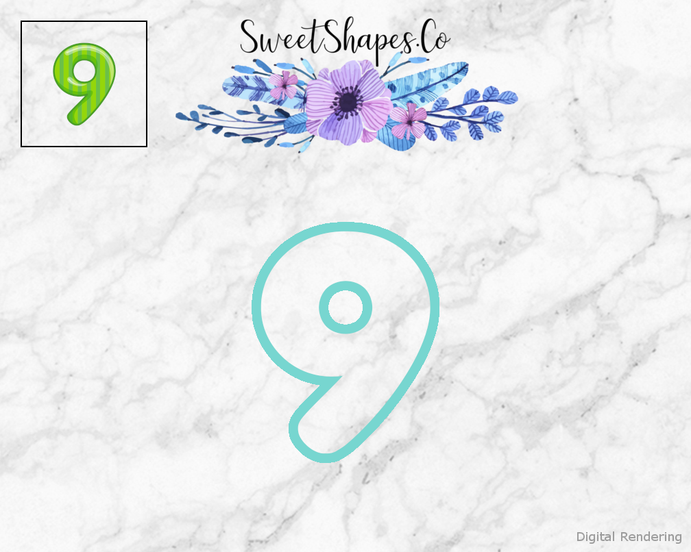 Bubble Number 9 Cookie Cutter