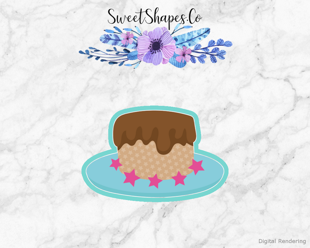 Cake On Plate Cookie Cutter
