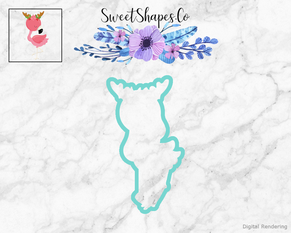 Christmas Flamingo 3 Cookie Cutter