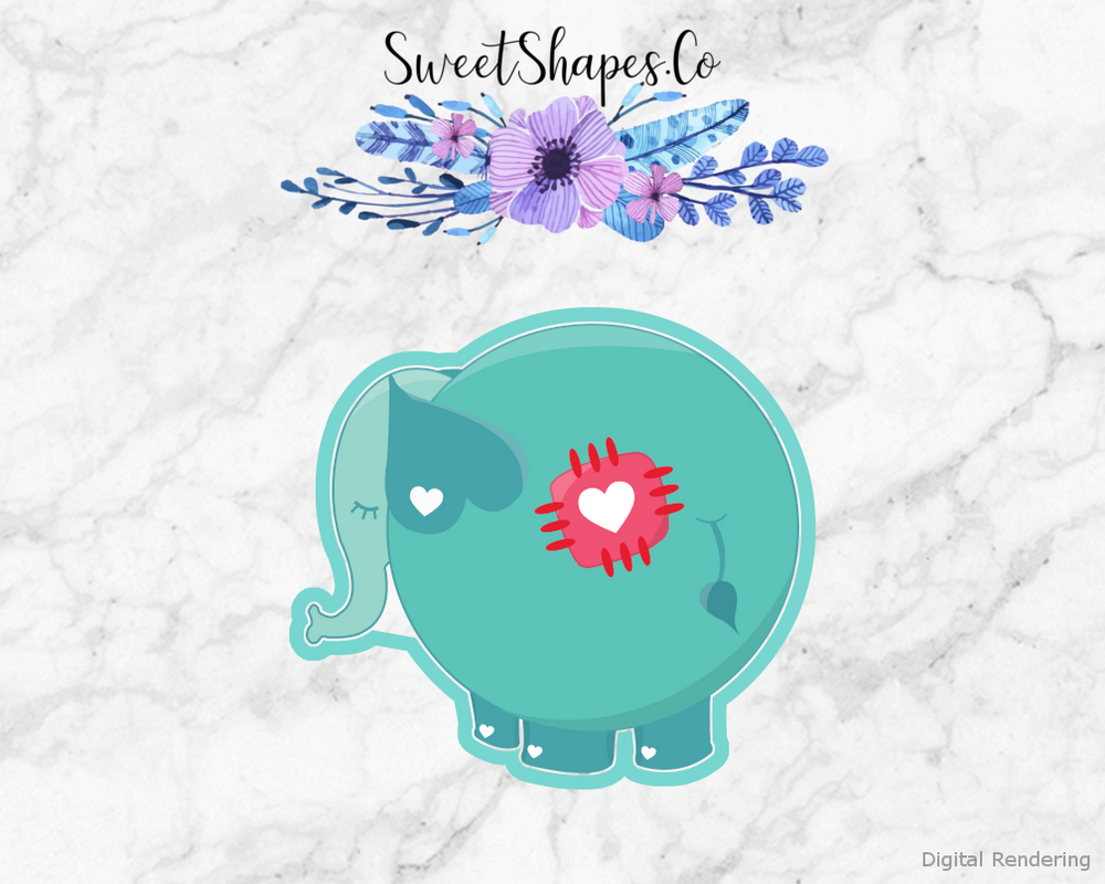 Cute Elephant 2 Cookie Cutter