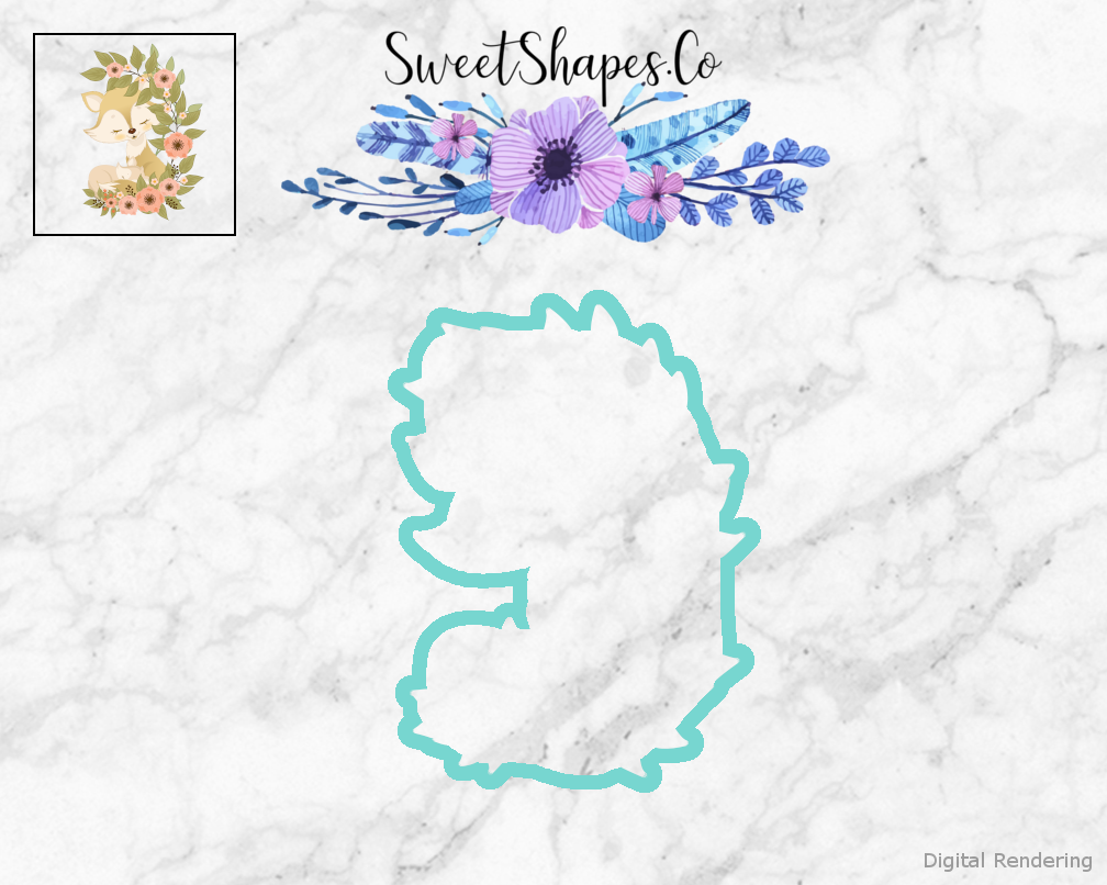 Fox Kit With Flower Accent Cookie Cutter