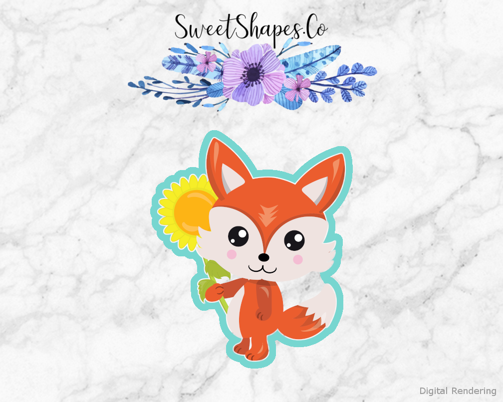 Fox With Sunflower Cookie Cutter