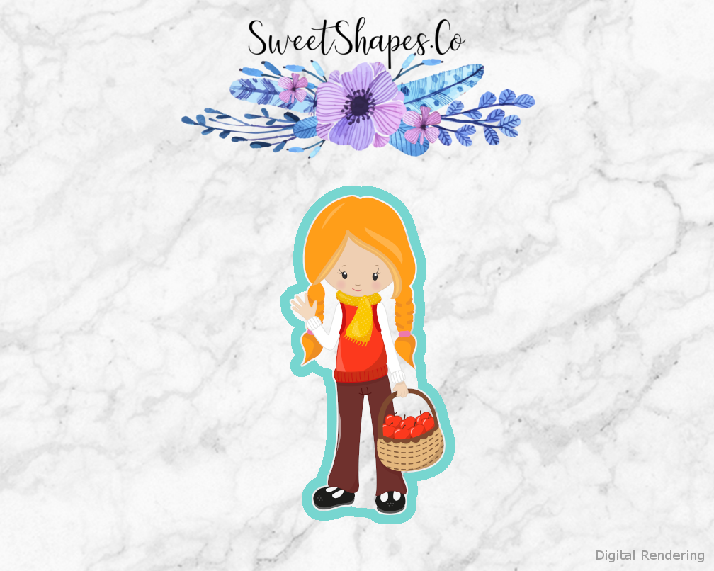 Girl With A Basket Of Apples Cookie Cutter