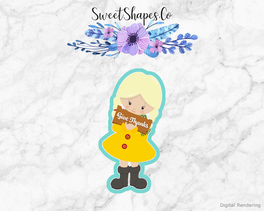 Girl With A Sign Cookie Cutter