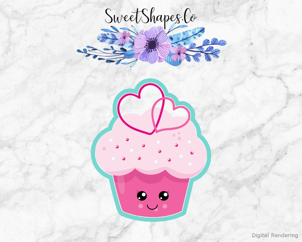 Heart Cupcake 2 Cookie Cutter