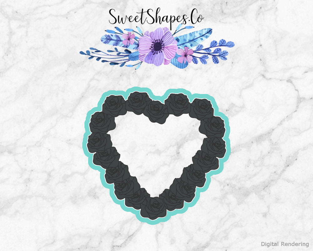 Heart From Roses Plaque Cookie Cutter