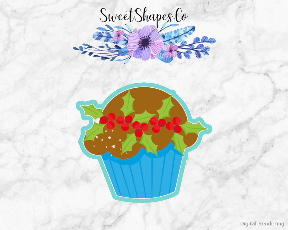 Holly Cupcake Cookie Cutter