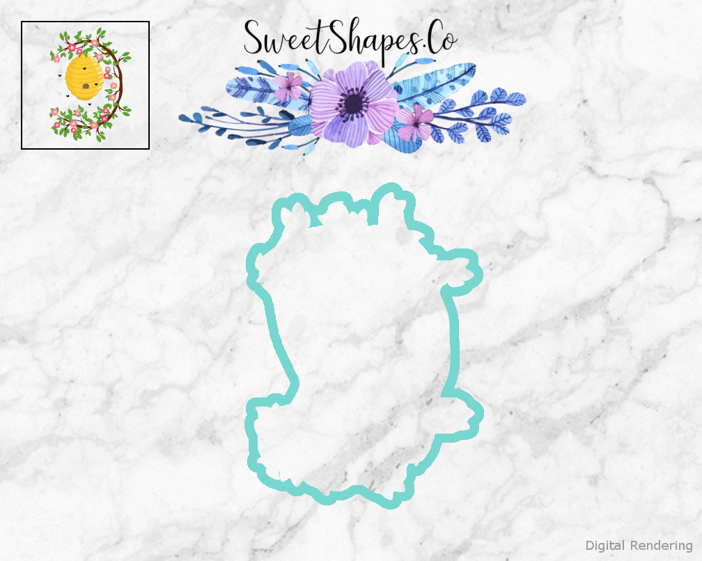 Honeybee Hive On Floral Branch Cookie Cutter