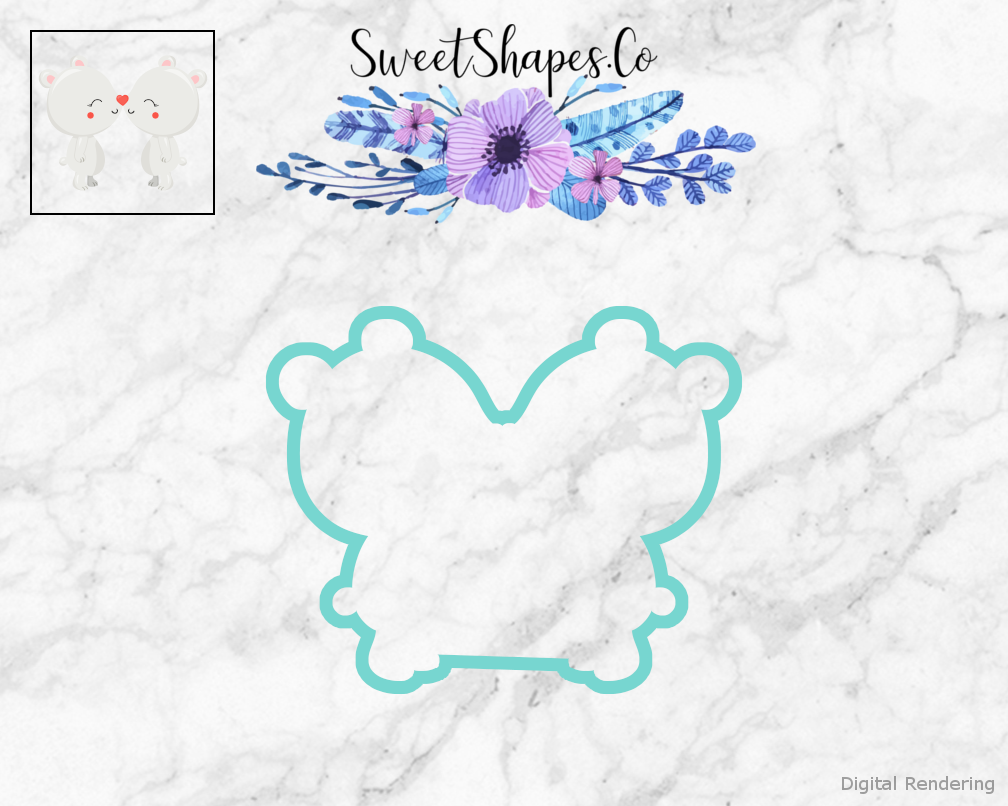 Kissing Bears Cookie Cutter