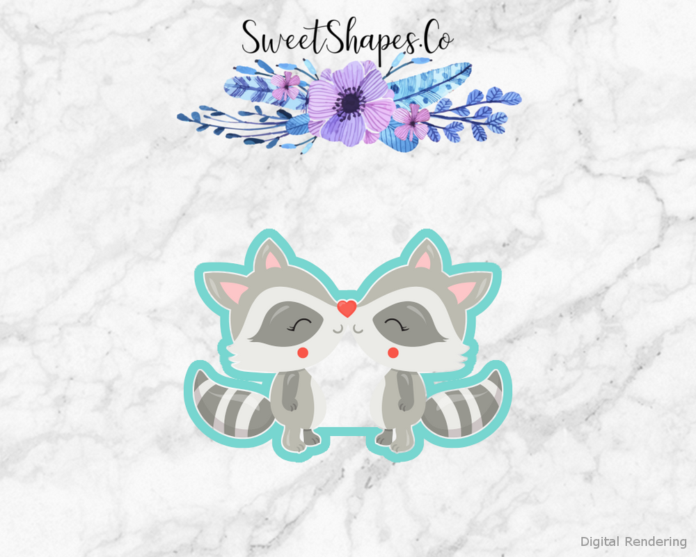 Kissing Raccoons Cookie Cutter