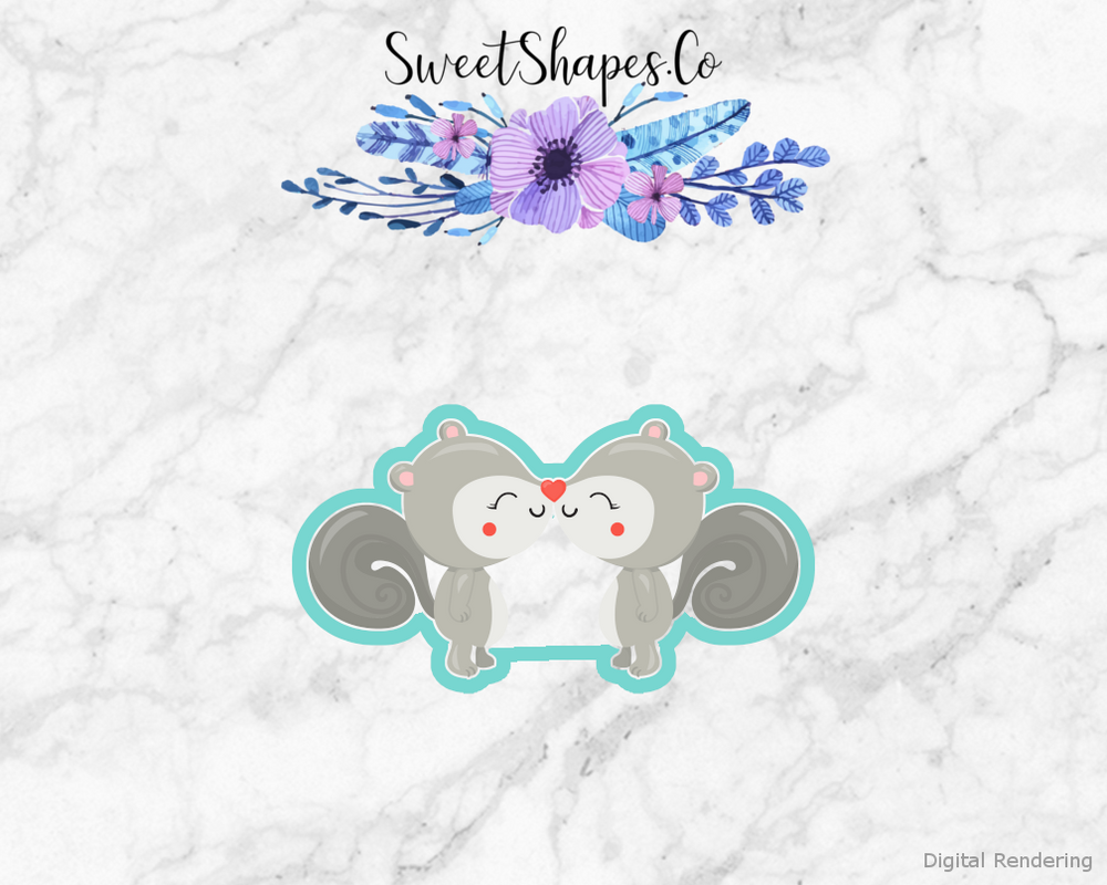 Kissing Squirrels Cookie Cutter