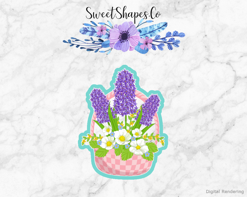 Lilac Flowers In Basket Cookie Cutter