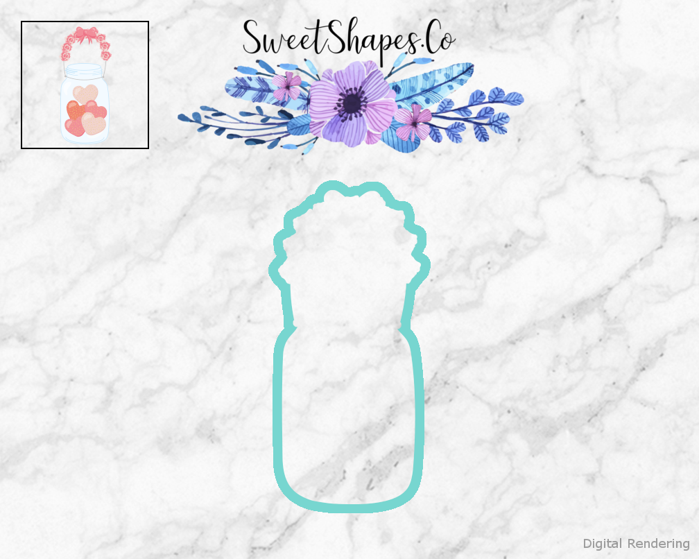 Mason Jar With Floral Handle Cookie Cutter