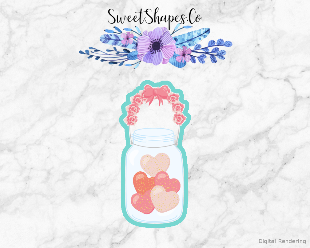 Mason Jar With Floral Handle Cookie Cutter