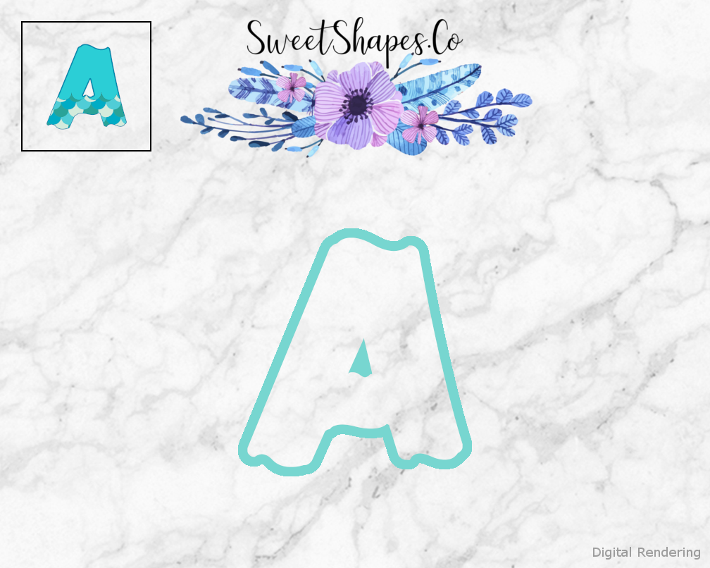 Mermaid Alphabet Letter A Cookie Cutter