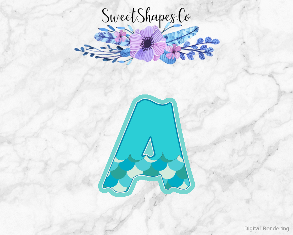 Mermaid Alphabet Letter A Cookie Cutter