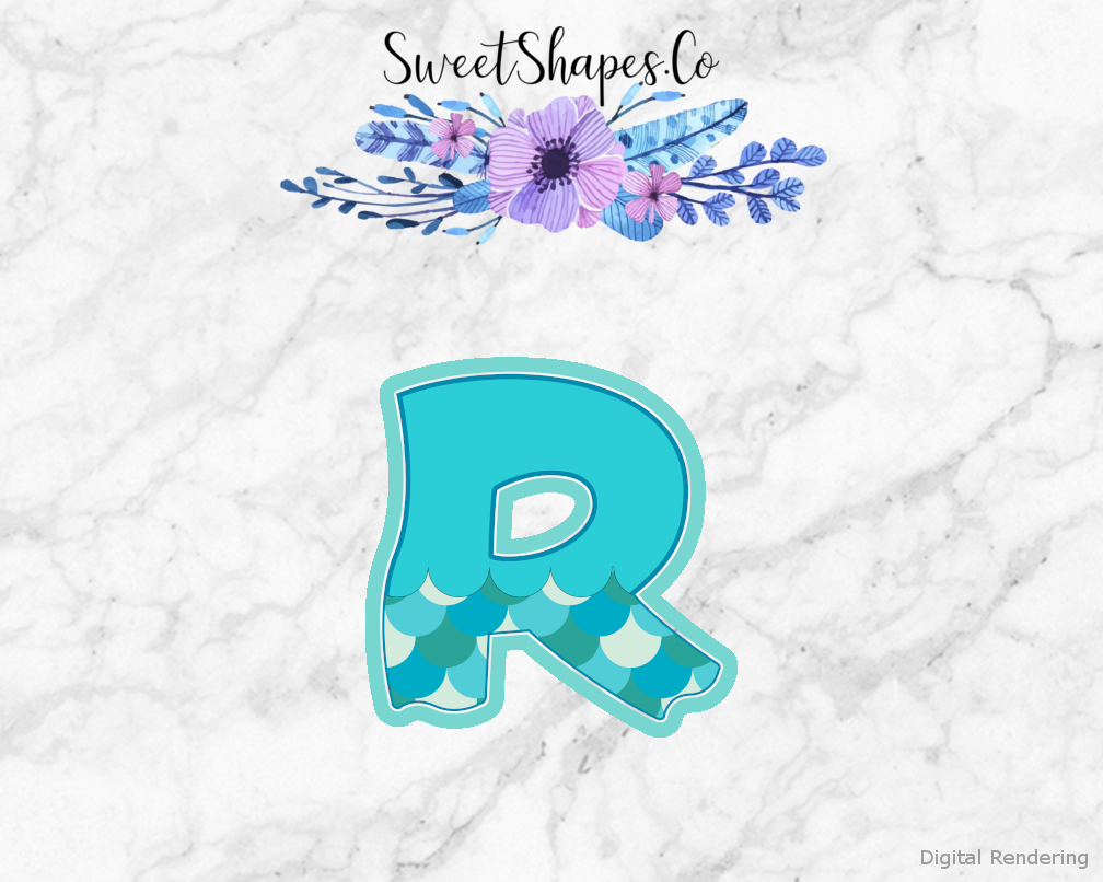 Mermaid Alphabet Letter R Cookie Cutter – SweetShapes.Co