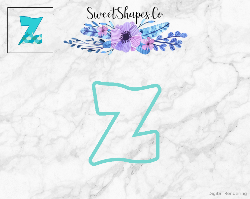 Mermaid Alphabet Letter Z Cookie Cutter