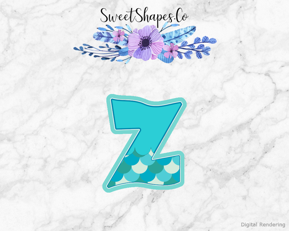 Mermaid Alphabet Letter Z Cookie Cutter