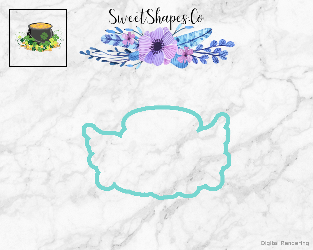 Pot Of Gold With Shamrocks Cookie Cutter