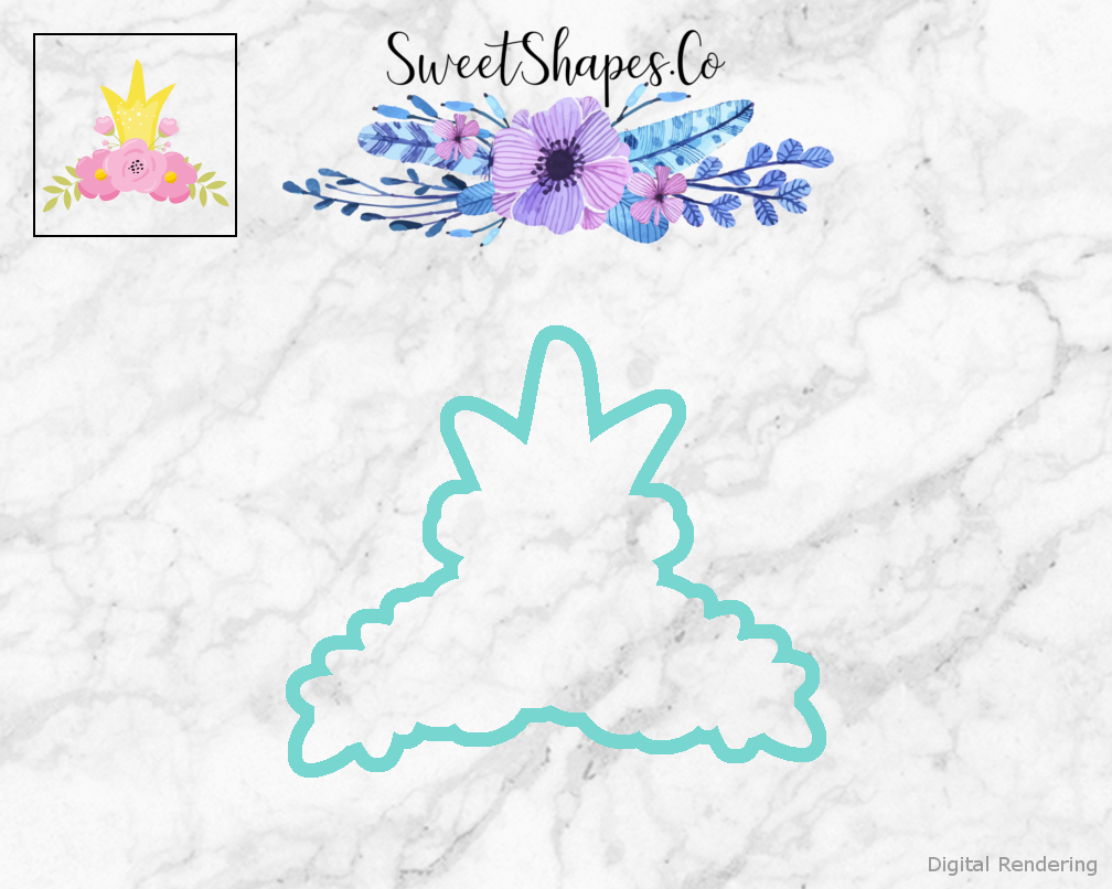 Princess Flower Plaque 1 Cookie Cutter
