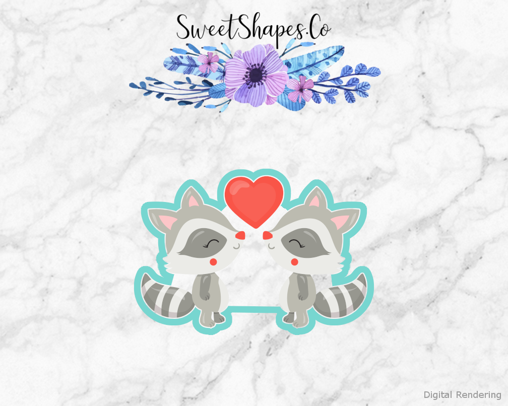 Raccoons In Love Cookie Cutter